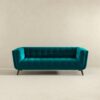Addison - Large Velvet Sofa - Brown / Teal - Image 2