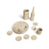 Luxury Natural Marble Dining Room Accessories Set, Genuine Marble, 10 Piece Set - Glod Yellow Beige - Image 6