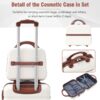 20" Hardside Luggage With Cosmetic Case, 2 Piece Lightweight Suitcase Set With Spinner Wheels, Carry On Vintage Luggage - White - Image 3