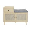 2 Door Shoe Cabinet With 1 Drawer, Freestanding Modern Shoe Storage Cabinet, For Entryway - Natural - Image 7