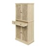 4 Door Storage Cabinet With 1 Drawer And 4 Adjustable Inner Shelves - Natural - Image 16