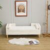 Storage Soft Bench With Armrests, Backrest And 2 Bolster Pillows For Living Room, Entryway And Bedroom - Ivory - Image 5