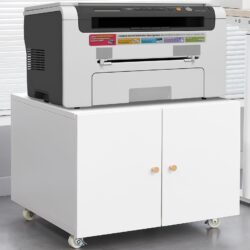 Office Furniture Copier Cabinet 2 Door Steel Copier Stand Mobile Pedestal File Printer Stand - White