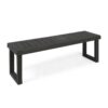 Outdoor 6 Seater Dining Set With Bench - Dark Gray / Light Gray - Image 18