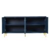 Modern 4 Door Sideboard With Creative Carved Surface And Adjustable Shelves - Light Blue - Image 8