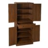 4 Door Cabinet With 1 Drawer, With 4 Adjustable Inner Shelves, Storage Cabinet - Walnut - Image 13
