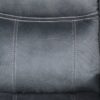 Dollum - Two Tone Nubuck Manual Recliner Sectional Sofa With USB Port Cupholder Console - Gray - Image 5