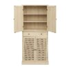 4 Door Storage Cabinet With 1 Drawer And 4 Adjustable Inner Shelves - Natural - Image 12