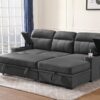 Kaden - Sleeper Sectional Sofa Chaise With Storage Arms And Cupholder - Gray - Image 10