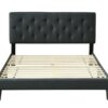 Full Sized Tufted Bed With USB - Black - Image 4