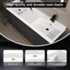 Deluxe 60" Freestanding Bathroom Vanity With Resin Double Sink - Dark Oak - Image 11