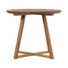 Contemporary Solid Wood Slat Top Round Patio Dining Table - Black Wash - Image 2