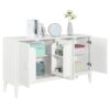 4 Door Sideboard Storage Cabinet With Door Shelf For Living Room And Dining Room, 2 Large Cabinets With Adjustable Shelf - White - Image 11