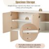 Minimalist Style Large Storage Space Sideboard With 4 Doors And Rebound Device For Living Room And Entryway - Apricot Cream - Image 6
