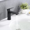 Modern Bathroom Sink Faucet Single Handle Brass Countertop Mount - Matte Black - Image 2