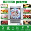 54" Commercial Freezer 49 Cu.Ft With 2 Solid Door Reach-In Freezers Stainless Steel Etl Approved Upright Freeze Storage - Silver - Image 3