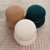 Snowman Stool With Lamb Wool Cushion And Solid Wood Frame - Light Camel - Image 10