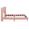 Queen Size Platform Contemporary Bed With Legs And Upholstered Headboard - Pink - Image 5