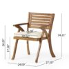 Dining Chair With Water Resistant Cushion - Teak - Image 3