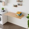 Laundry Room Folding Table Wall Mounted, Folding Table For Small Spaces, Fold Down Desk, Workbench, Addition To Garage & Shed - Burly Wood - Image 2