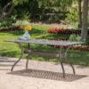 Enchantia - Outdoor Rectangular Dining Table With Weave Tabletop And Flared Legs - Copper - Image 5