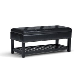 Lomond - Storage Ottoman Bench - Midnight Black