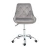 Modern Velvet Fabric Dining Chair With Chrome Legs, Soft And Comfortable, Lift Adjustment, Space Saving - Gray - Image 12