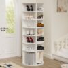 6 Tier Spinning Shoe Rack, Free Standing, 360° Revolving Shoe Organizer - White - Image 2