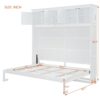 Queen Size Murphy Wall Bed With Top Cabinets & Wine Rack - White - Image 19
