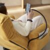Adjustable Swivel Lounge Chair With 360 Degree Rotating Seat And Headrest Support, Leisure Chair Deck Chair Game Chair For Living Room - Yellow - Image 5