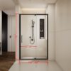 Adjustable Shower Door With Clear SGCC Tempered Glass And Aluminium Alloy Frame - Matte Black - Image 4