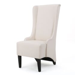 Alight - Upholstered Dining Chair With High Back And Birch Wood Legs - Beige
