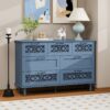 7 Drawer Cabinet, American Furniture, Suitable For Bedroom, Living Room, Study - Blue - Image 4