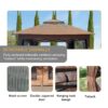 Outdoor 11X 11Ft Pop Up Gazebo Canopy With Removable Zipper Netting, 2 Tier Soft Top Event Tent, Suitable For Patio Backyard Garden Camping Area With 4 Sandbags - Brown - Image 16