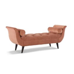 Alma - Tufted Flared Arm Entryway Bench - Peach Orange