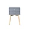 Side Table With 2 Drawer, Mid-Century Modern Storage Cabinet For Bedroom - Gray - Image 3