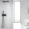 Brass Shower System With 10" Rainfall Shower Head And Handheld Sprayer - Matte Black - Image 3