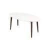 Ada - Mid-Century Modern Style Top Oval Dining Table - Brown / White - Image 2
