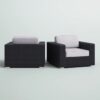 Patio Chair With Cushions (Set of 2) - Black / Gray - Image 3
