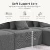 3 Piece Free Combination L Shaped Modular Sectional, Minimalist Floor Couch Set, Convertible Foam Filled Cloud Compressed Couch For Living Room - Gray - Image 22