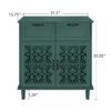 2 Door 2 Drawer Cabinet, American Furniture, Suitable For Bedroom, Living Room, Study - Dark Green - Image 3