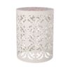 Airy - Outdoor Side Table With Lace Cut Design And Metal Frame - White - Image 7