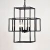 4 Light Metal Lantern Tiered Pendant Hanging Light Fixtures, Industrial Farmhouse Adjustable Height Chandeliers For Dining Room Hallway Foyer Entryway (E12 Bulbs Not Included) - Matte Black - Image 11