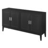 4 Door Sideboard Storage Cabinet With Door Shelf For Living Room And Dining Room, 2 Large Cabinets With Adjustable Shelf - Black - Image 19