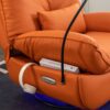 270 Swivel Glider Recliner Chair, Power Recliner Rocking Chair, USB Port Charge For Nursery Chair With Atmosphere Lamp For Living Room Bedroom Apartment - Orange - Image 19