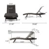 Mysticism Outdoor Chaise Lounge With Adjustable Backrest And Foldable Legs - Brown Multi - Image 3