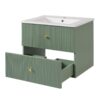 Wall Mounted Bathroom Vanity With 2 Drawers, Ideal For Small Bathrooms - Green - Image 15