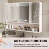 Aluminium Medicine Cabinet Mirror, With 3 Colors LED Light And Defogging Function - Khaki - Image 9