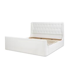 Brooks - King Contemporary Tufted Shelter Platform Bed - Antique White