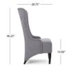 Alight - Upholstered Dining Chair With High Back And Birch Wood Legs - Light Gray - Image 10
